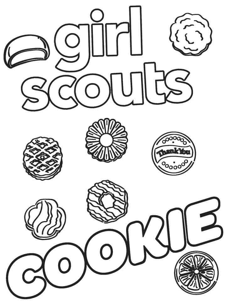 Girl Scout Cookie Coloring Page