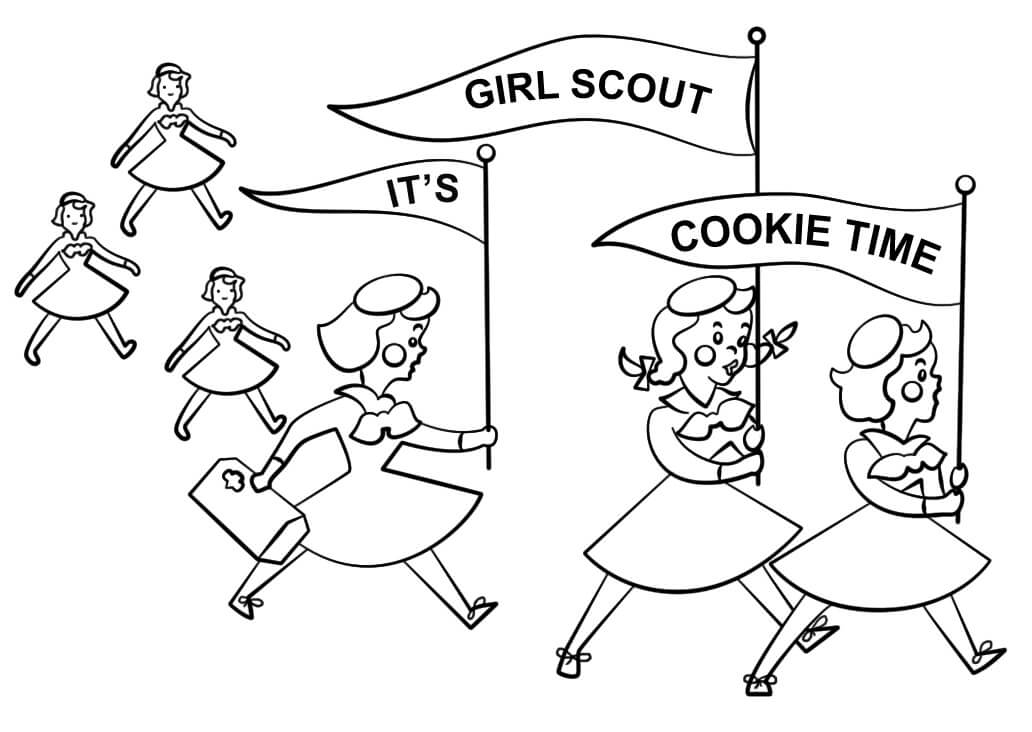 Girl Scout Cookie Time Coloring Page