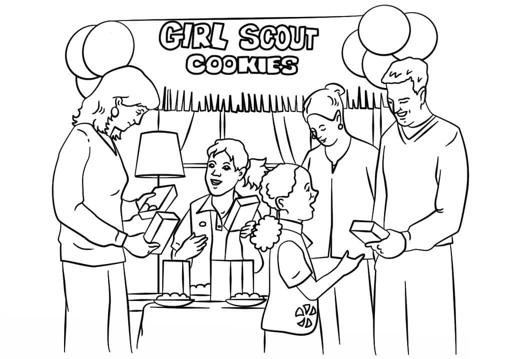 Girl Scout Cookies Coloring Page