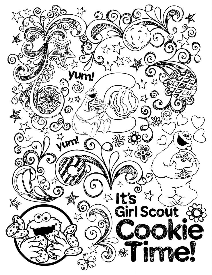 Girl Scout Cooking Time Coloring Page