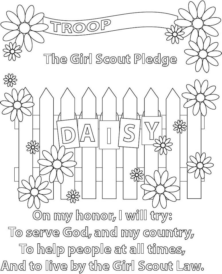 Girl Scout Pledge Coloring Page