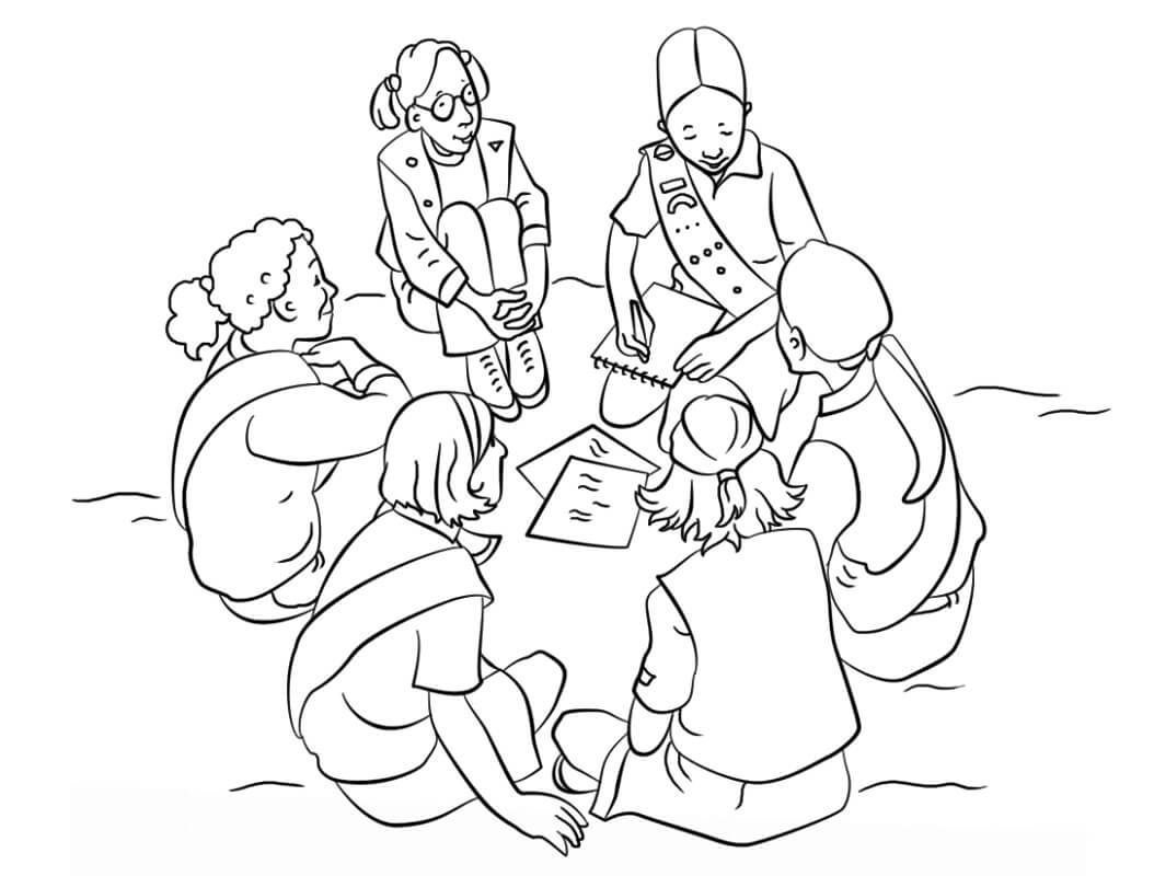 Girl Scouts Coloring Page