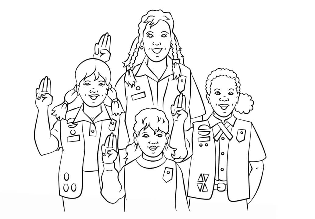 Girl Scouts Pledge Coloring Page