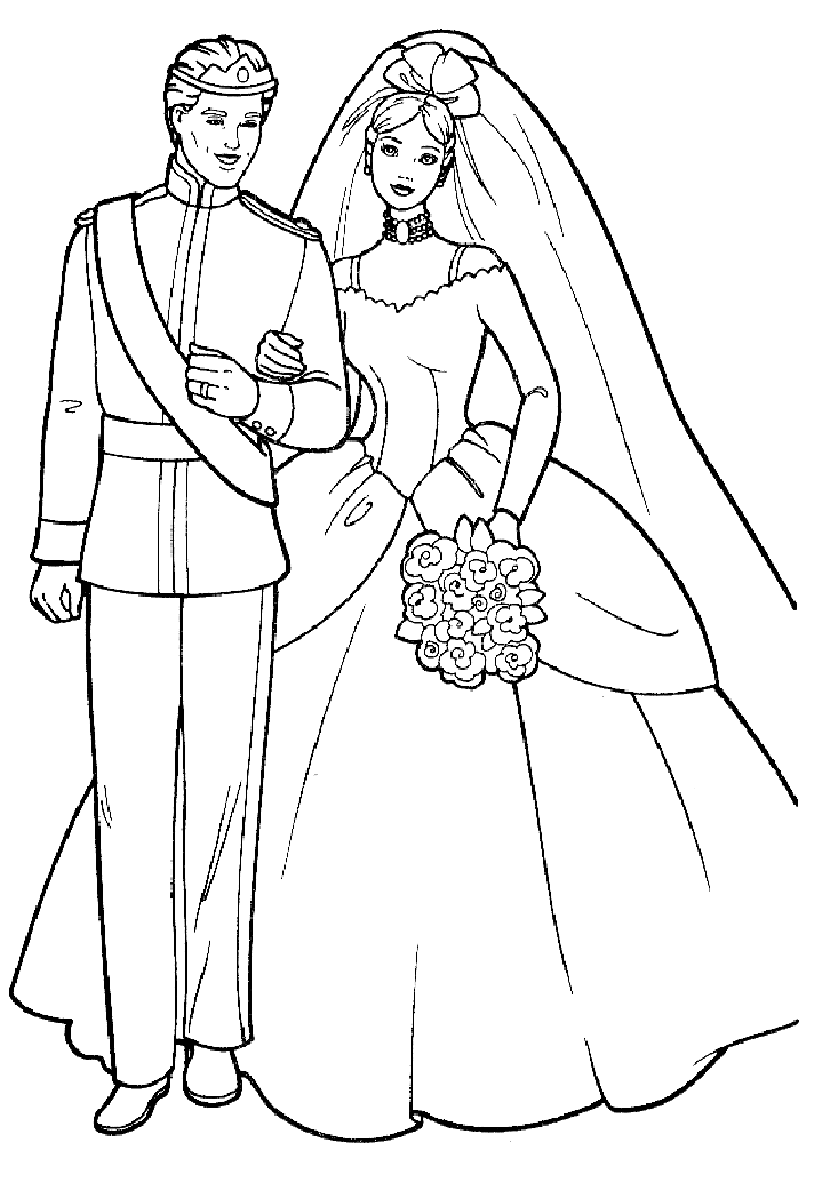 Girls S Barbie And Ken Wedding6b56 Coloring Page