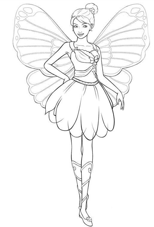 Girls S Barbie Fairyf207 Coloring Page