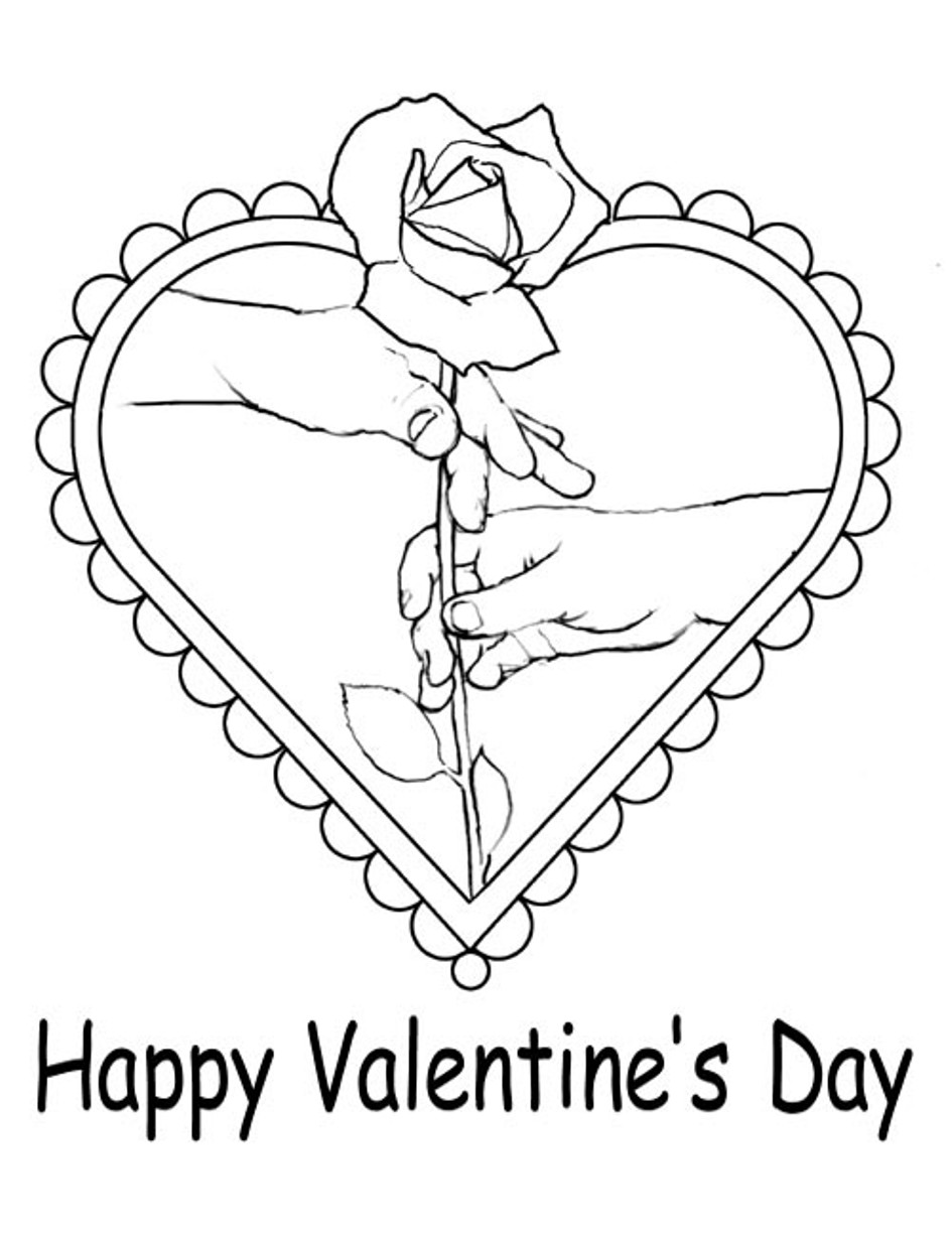 Giving A Rose In Valentines S08b5 Coloring Page