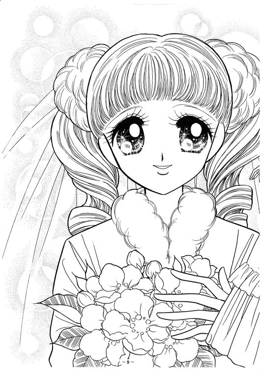 Glitter Force Happy Paradise Face Girl Coloring Page