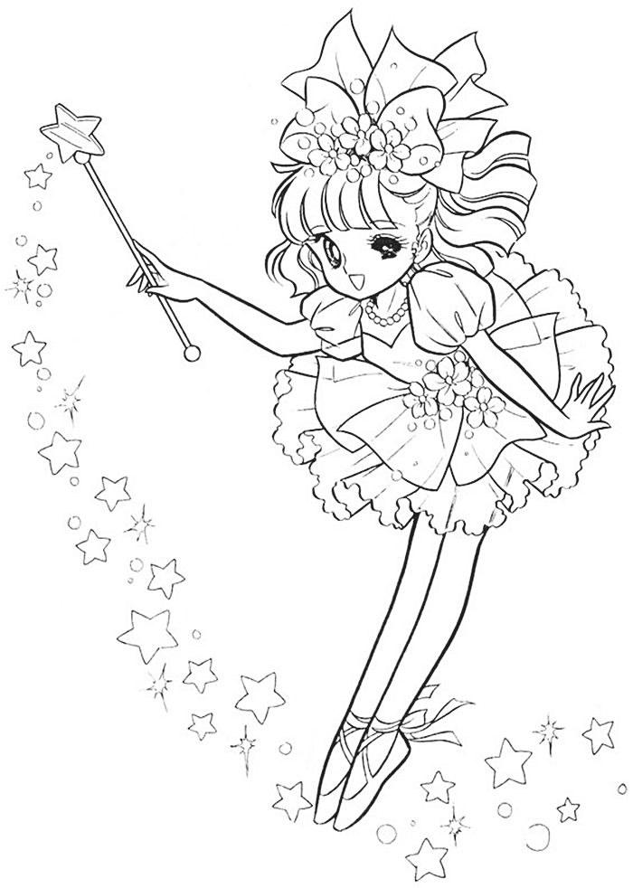 Glitter Force Magic Girl Coloring Page