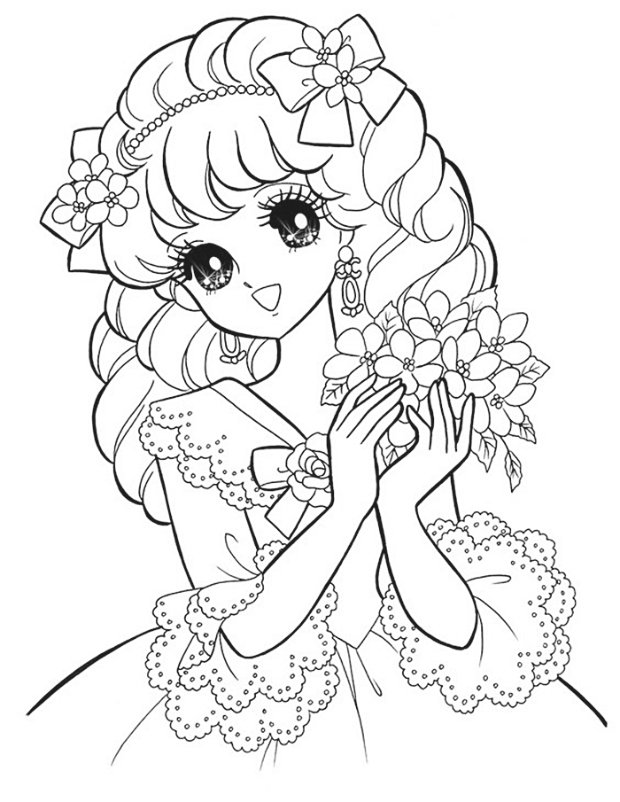 Glitter Force Nice Flowers Coloring Page