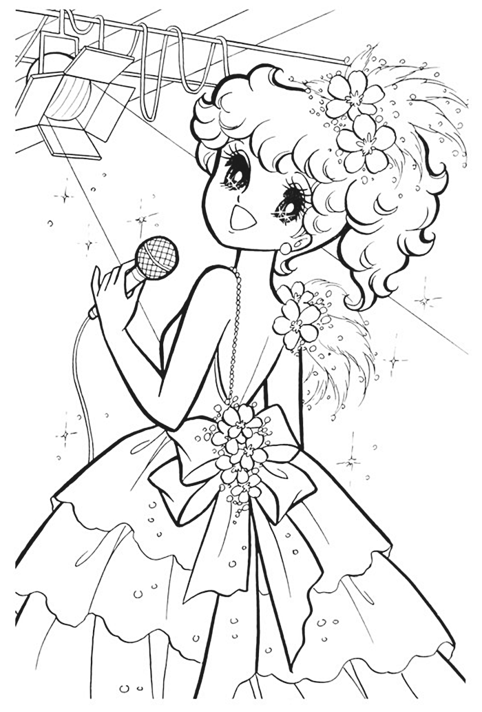 Glitter Force Singer Star Coloring Page