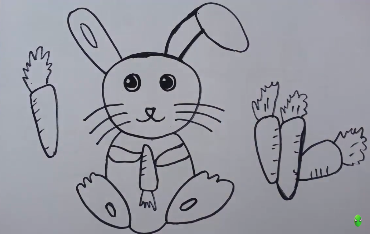 Glitter Rabbit Coloring Page