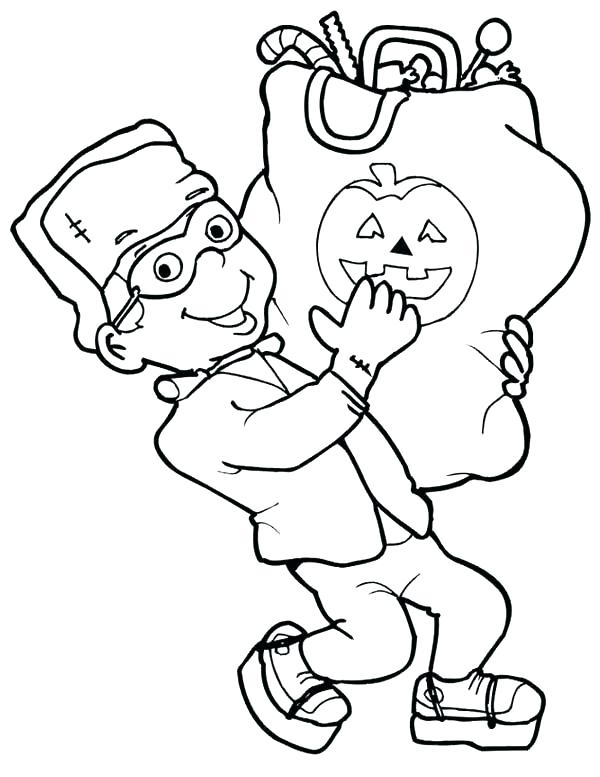 Go Shopping With Frankenstein Coloring Page