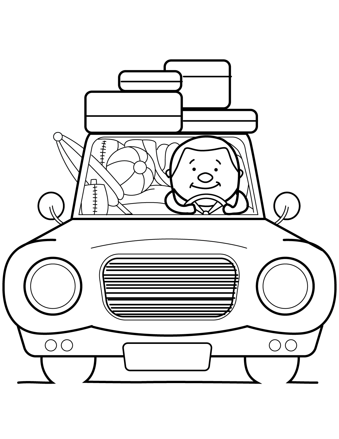 Go Summer Vacation Coloring Page