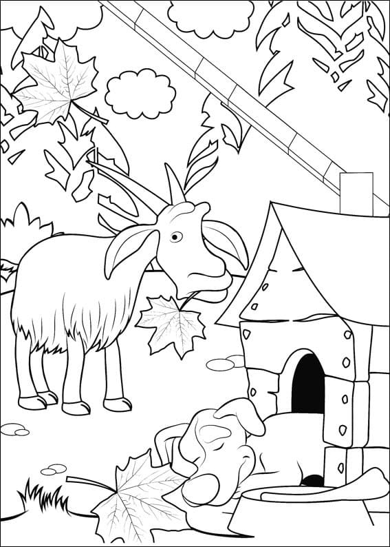 Goat from Masha and the Bear Coloring Page