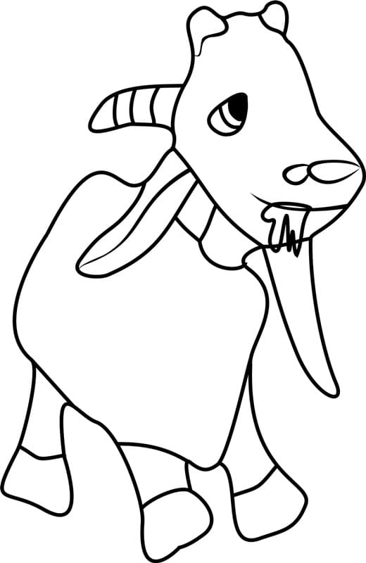 Goat in Masha and the Bear Coloring Page