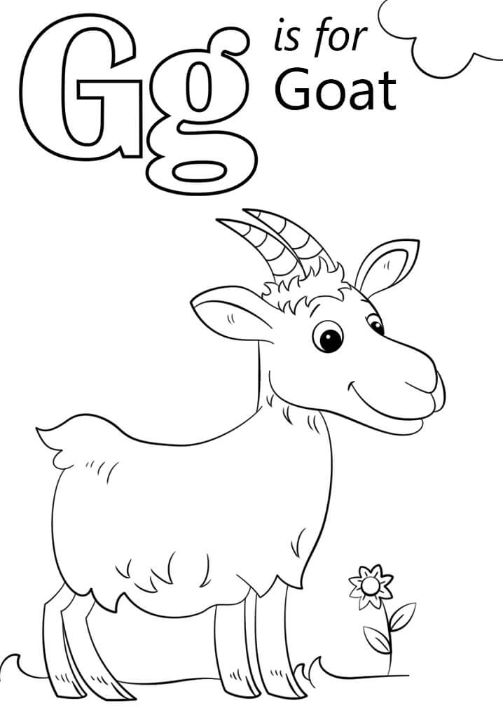 Goat Letter G Coloring Page