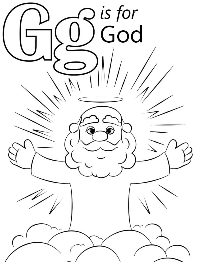God Letter G Coloring Page