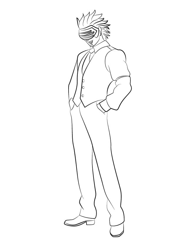 Godot Armando from Ace Attorney Coloring Page