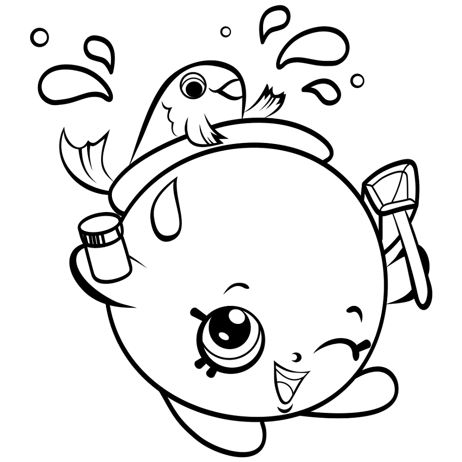 Goldie Fish Bowl Shopkin Coloring Page