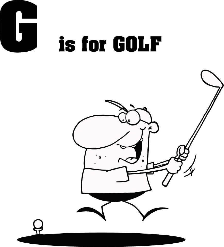 Golf Letter G Coloring Page