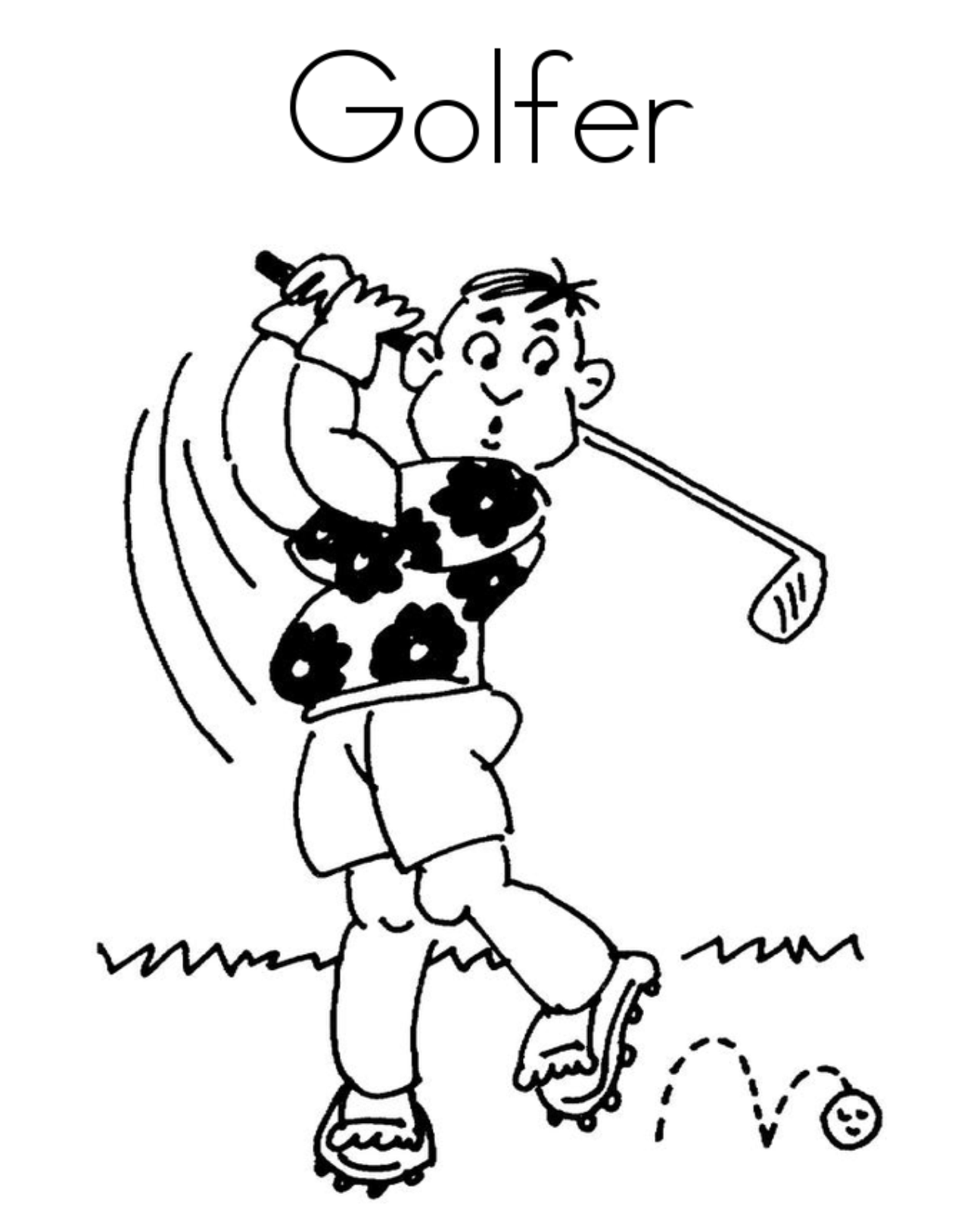 Golfer Sports Se016 Coloring Page