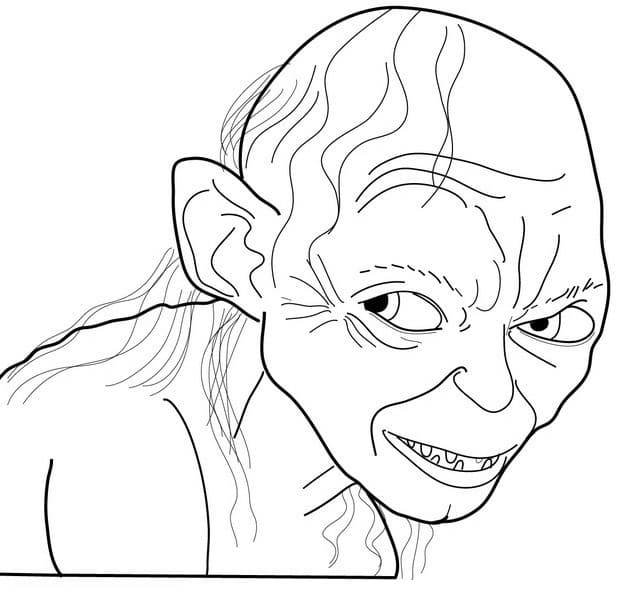 Gollum from The Lord of the Rings Coloring Page