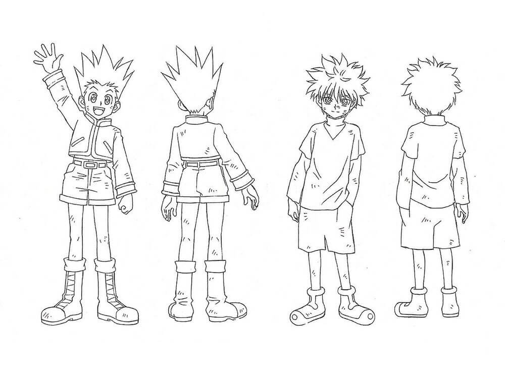Gon and Killua Hunter x Hunter coloring page Coloring Page
