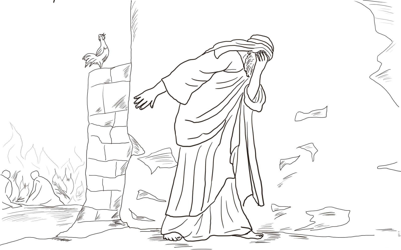 Good Friday 6 Peter Denies Jesus Three Times By Robert Leinweber Coloring Page