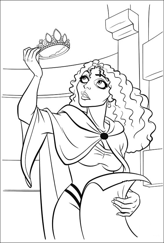 Gothel Holding Crown Coloring Page