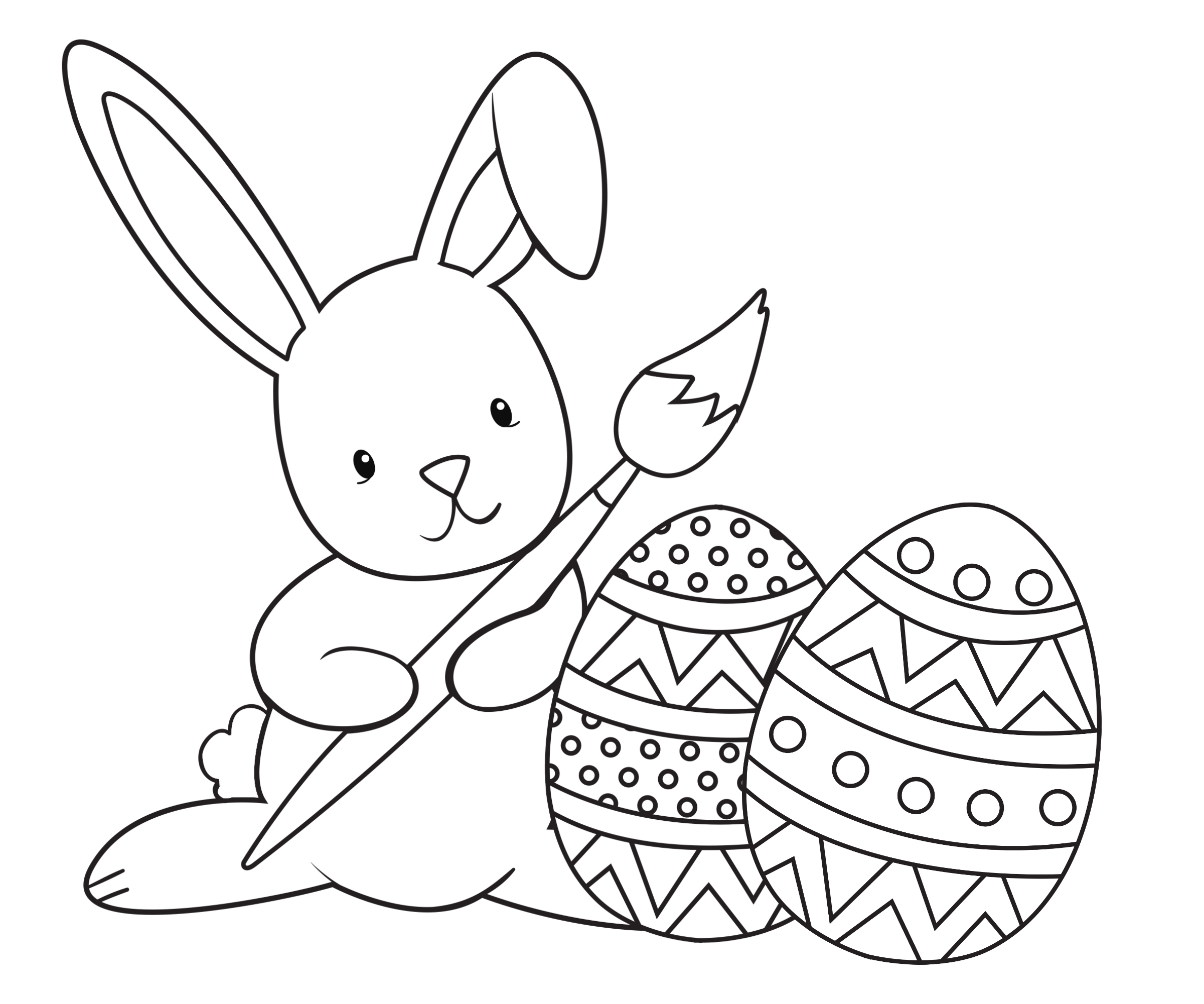Graceful Easter Bunny Paint Coloring Page