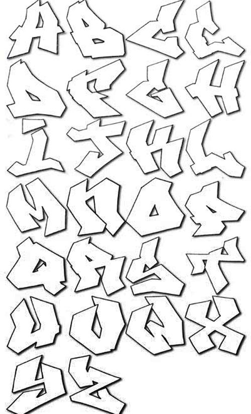 Graffiti Alphabet Bubble Letters Coloring Page