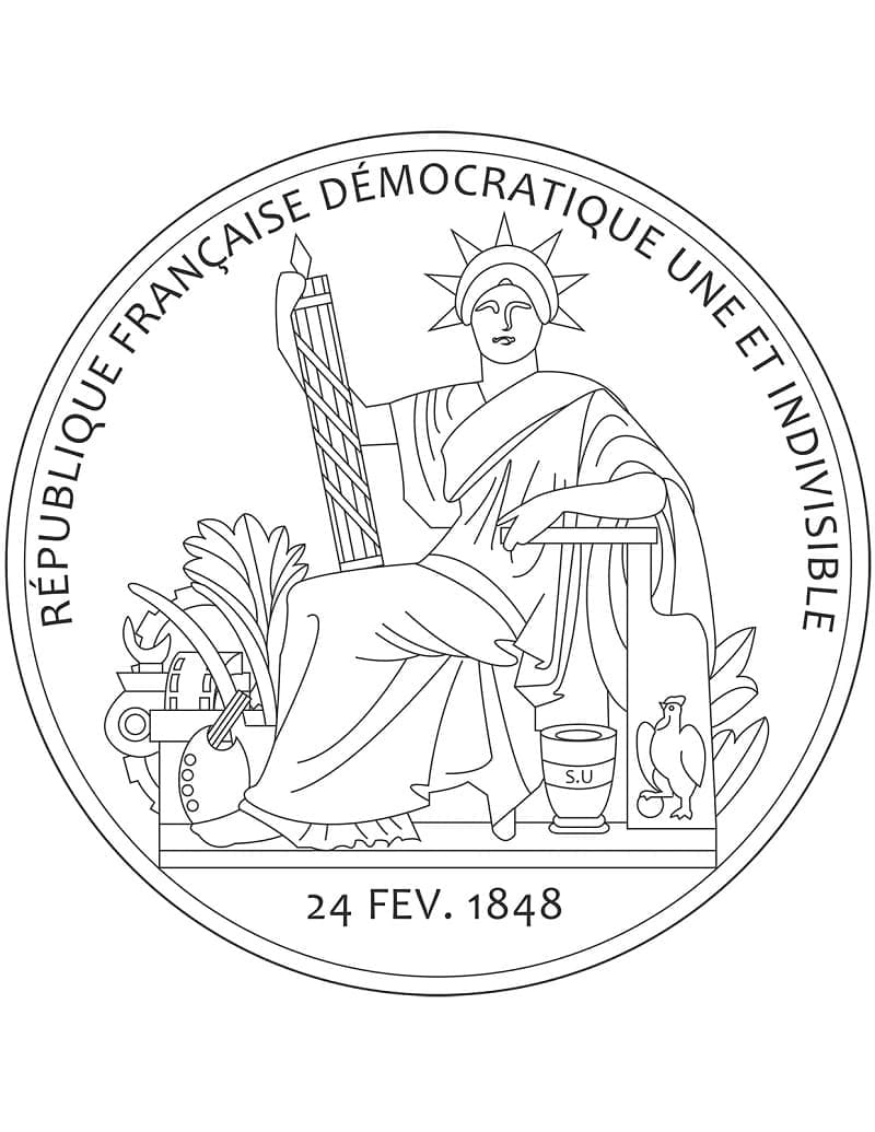 Great Seal of France Coloring Page