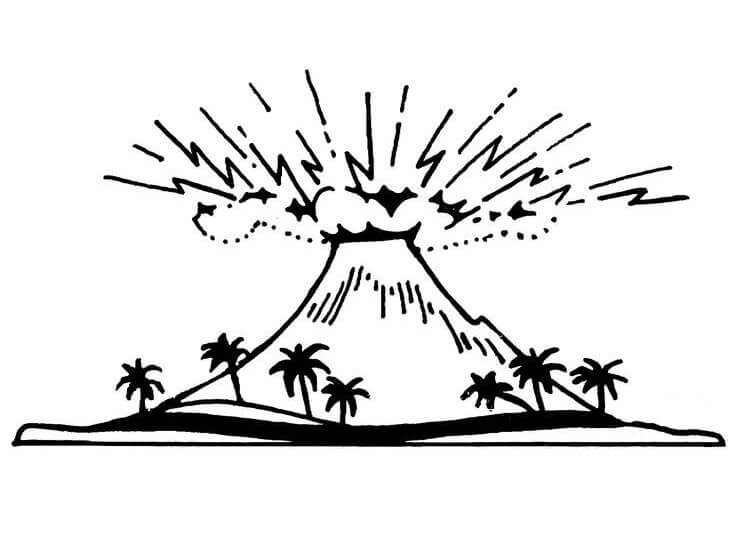 Great Volcano Coloring Page