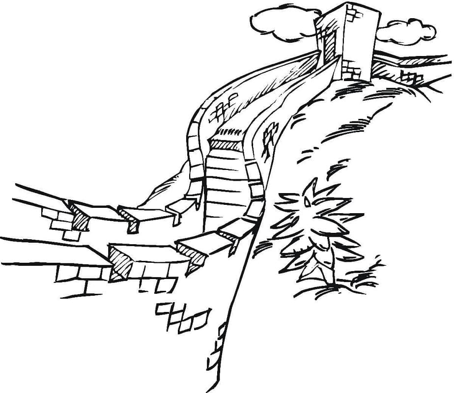 Great Wall of China 1 Coloring Page
