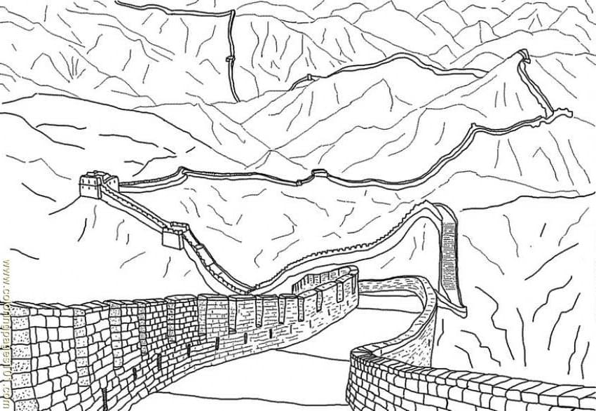 Great Wall of China 10 Coloring Page