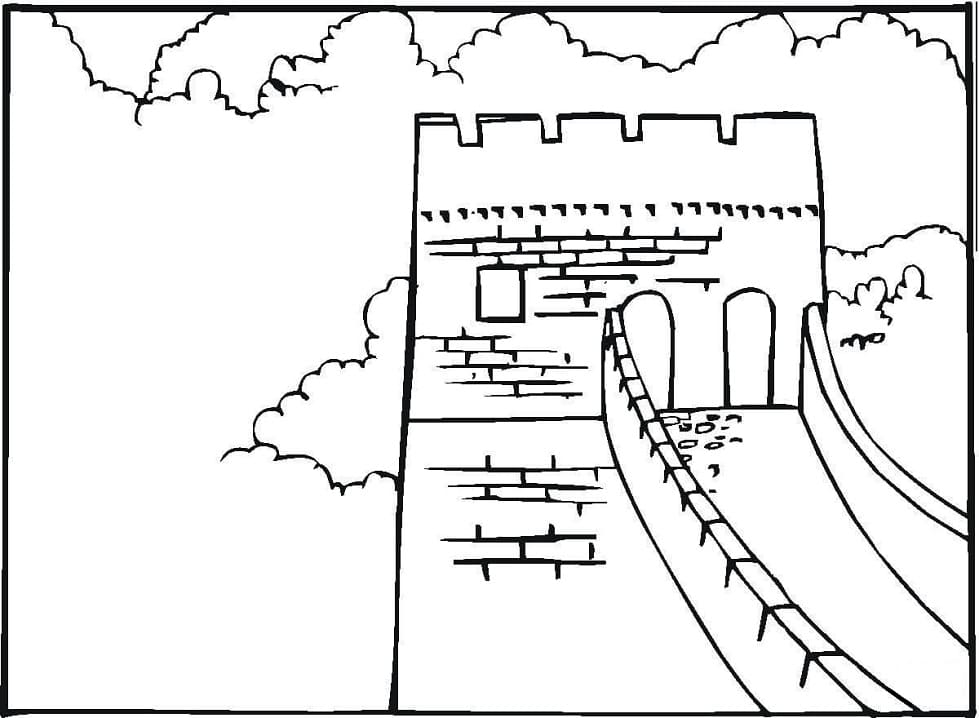 Great Wall of China 2 Coloring Page