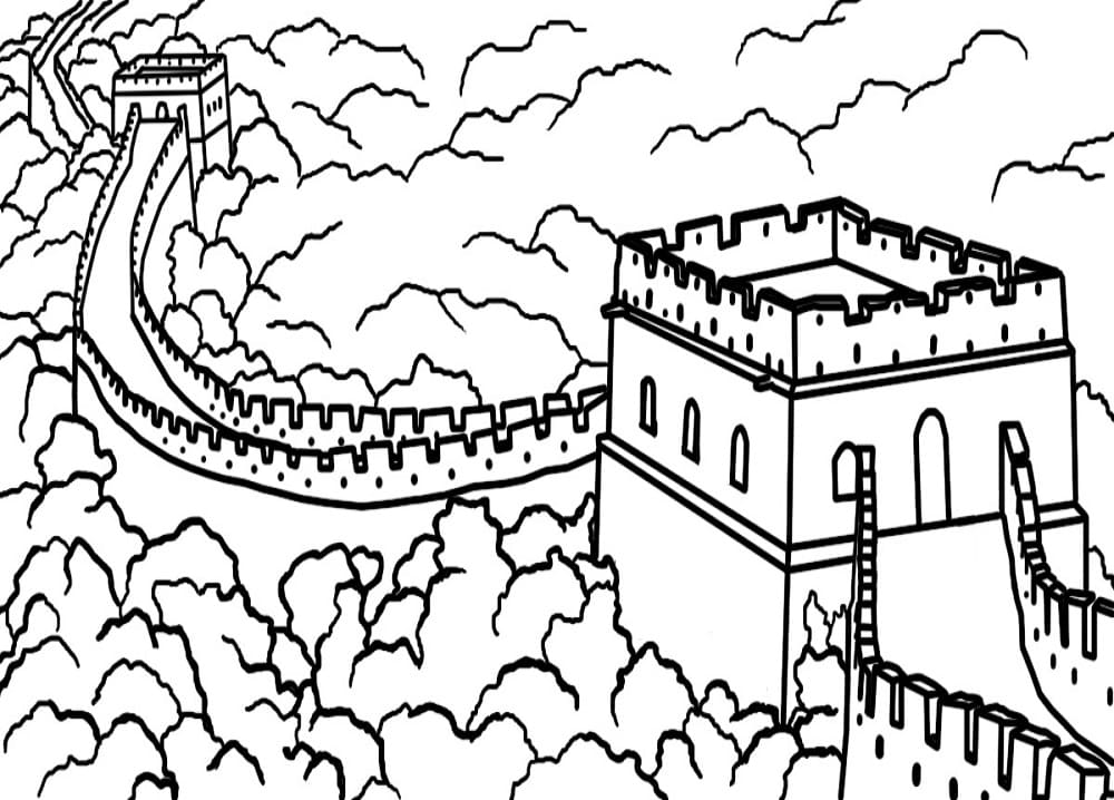 Great Wall of China 4 Coloring Page