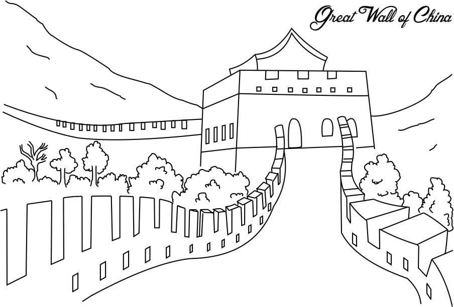 Great Wall of China 5 Coloring Page