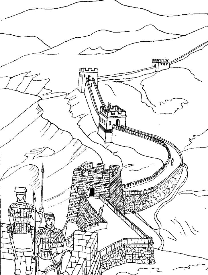 Great Wall of China 6 Coloring Page