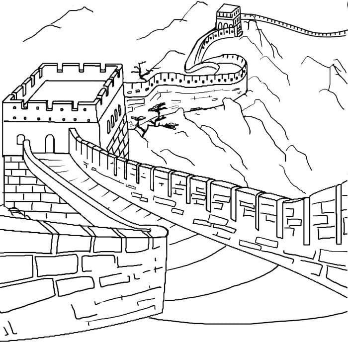 Great Wall of China 7 Coloring Page