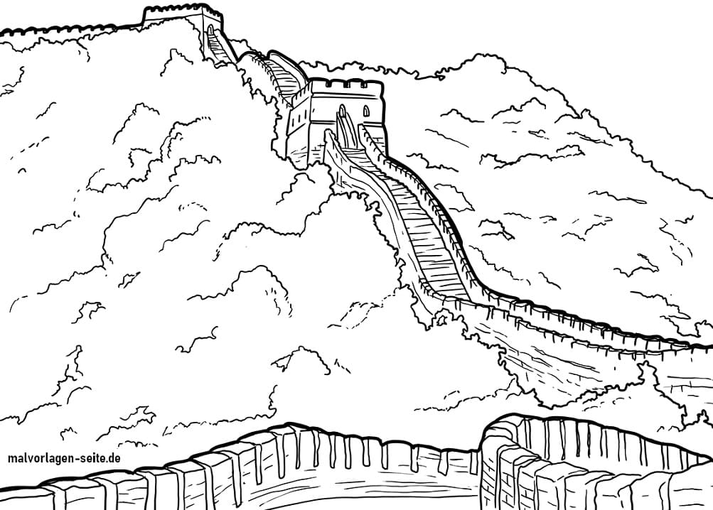 Great Wall of China 9 Coloring Page