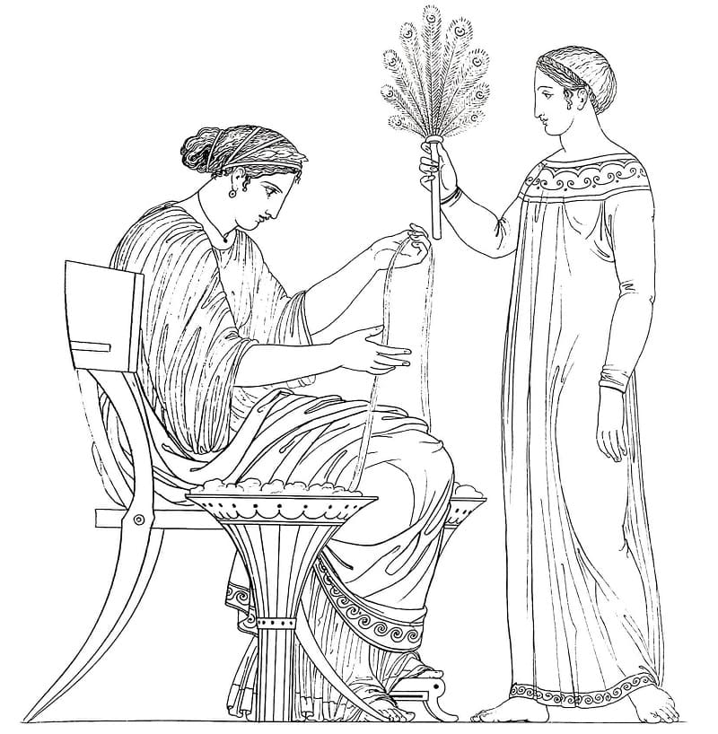 Grecian Lady and Servant
