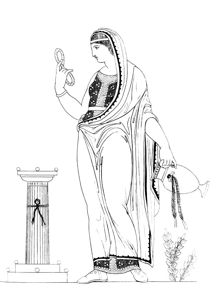 Grecian Lady Performing Funeral Rites