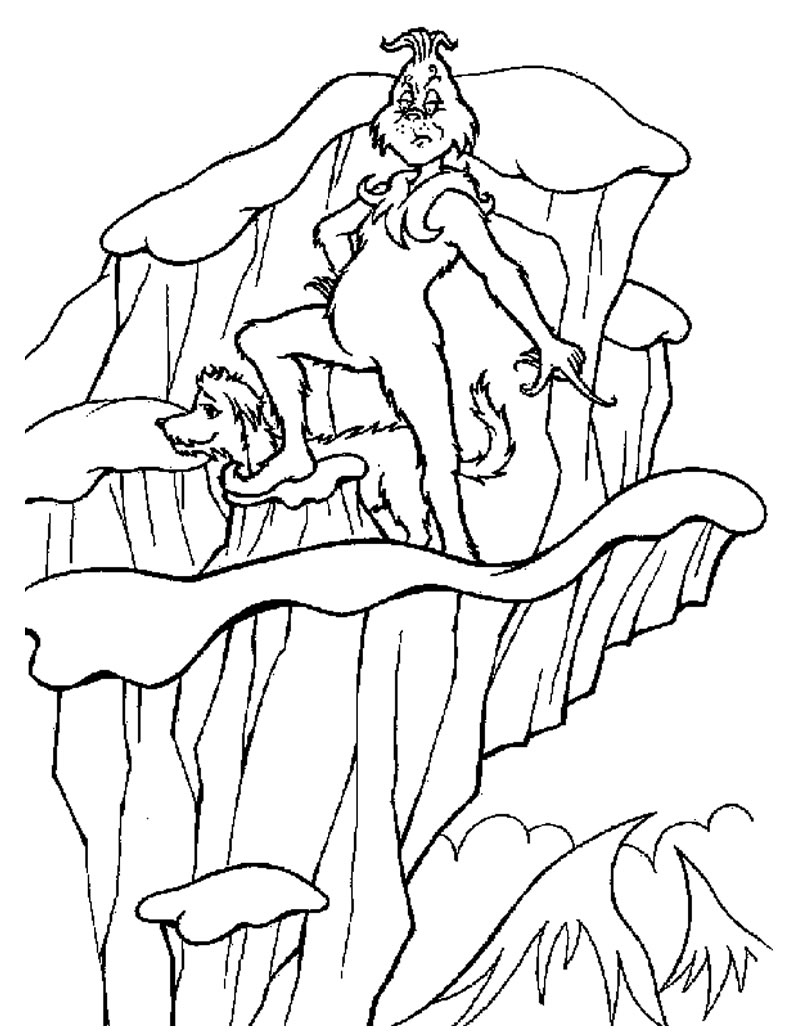 Grinch In The Mountain Coloring Page