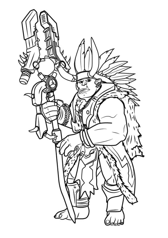 Grohk from Paladins Coloring Page