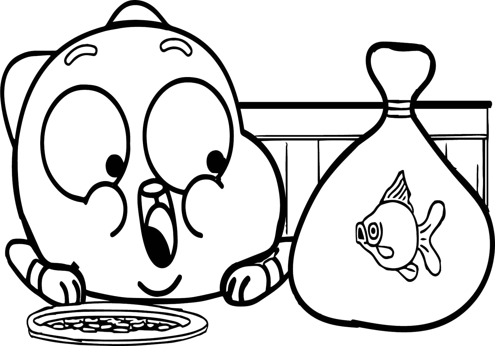 Gumball And Goldfish Coloring Page