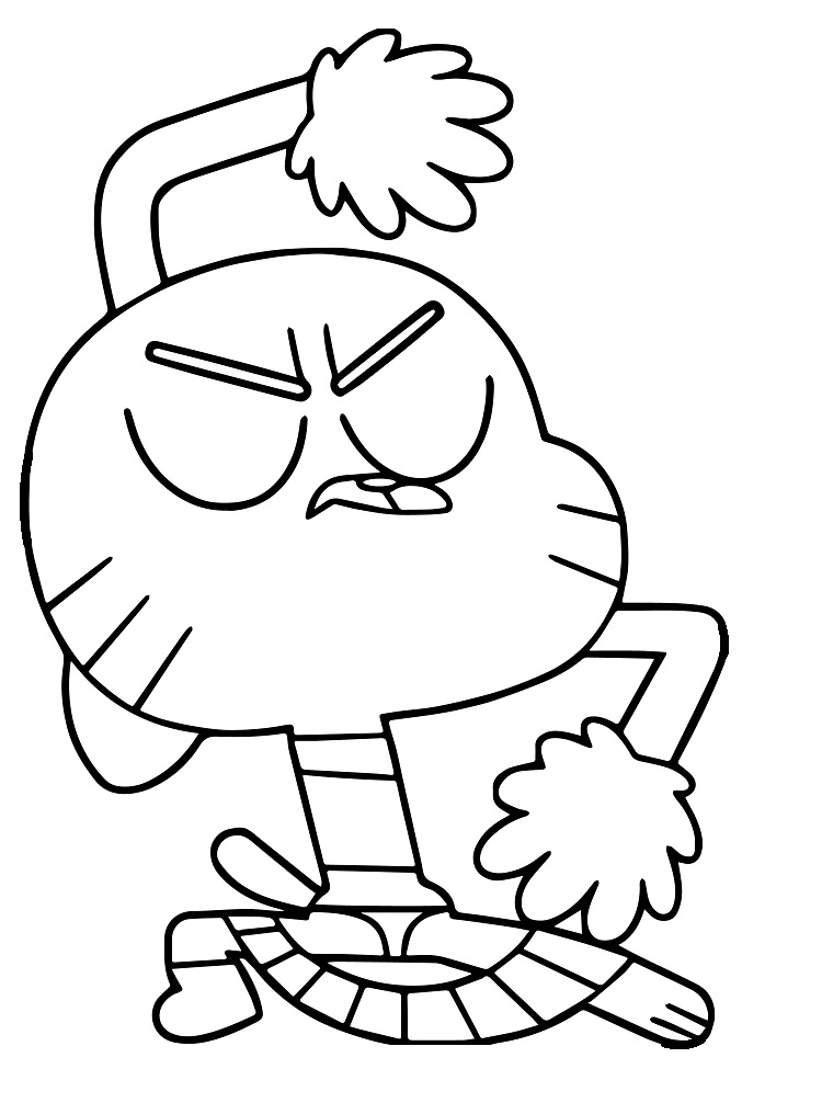 Gumball Dancing Coloring Page