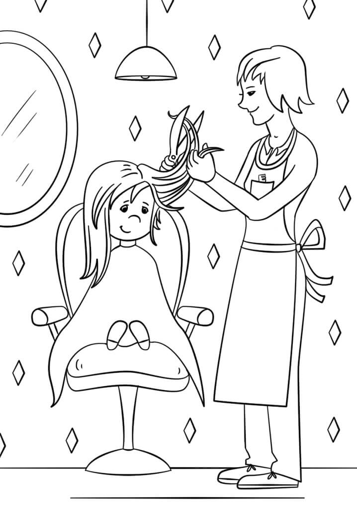 Hairdresser Coloring Page