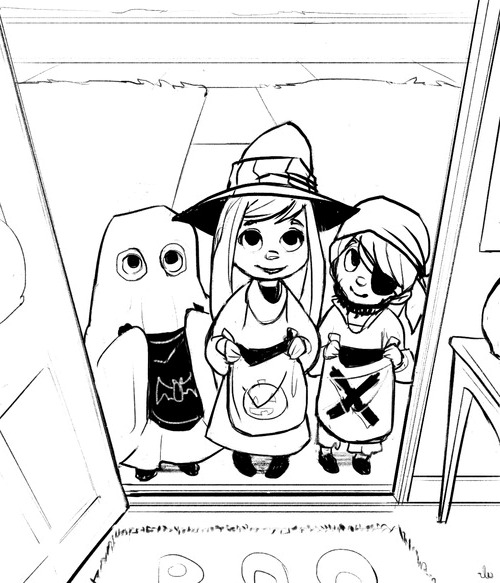 Halloween  Trick Of Treat Coloring Page