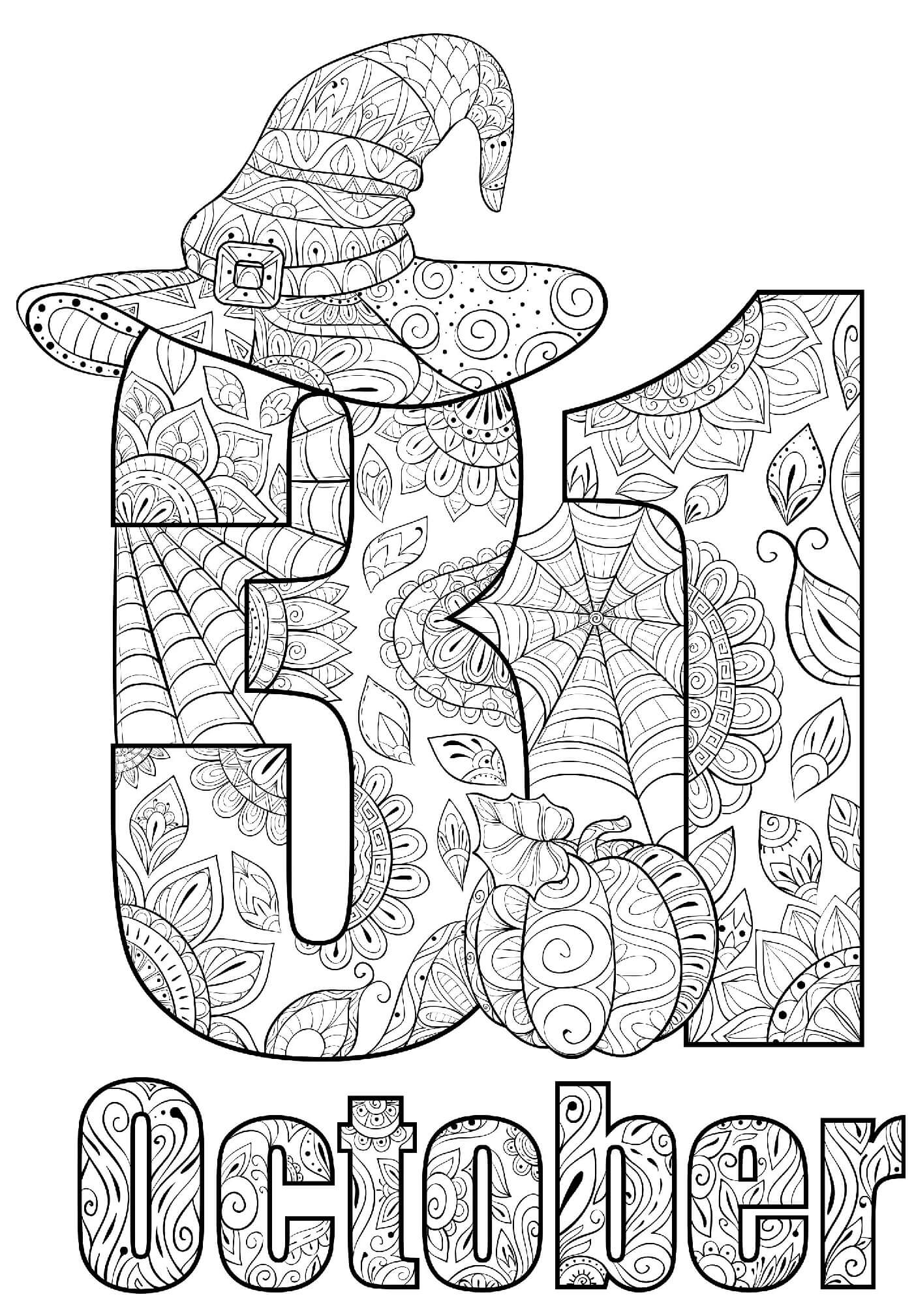 Halloween 31 October Coloring Page